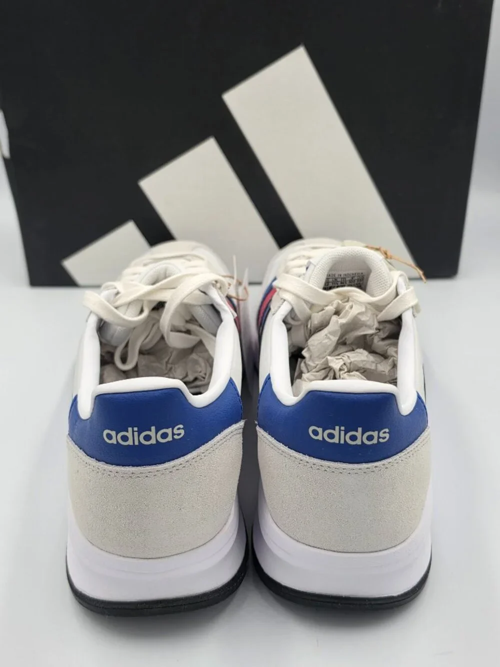 Adidas Run 70s 2.0 White Blue Red Men's 12 Sneakers Cloudfoam IH8592 NIB